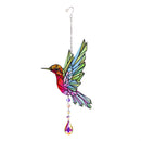 Cottage Garden Outdoor Hanging Decor, Glass Hummingbird, Butterfly and Dragonfly , 17"H, Asst of 3