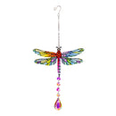 Cottage Garden Outdoor Hanging Decor, Glass Hummingbird, Butterfly and Dragonfly , 17"H, Asst of 3