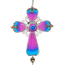 Hop Into Spring Outdoor Hanging decor, Solar Glass Optical Cross Hanging Decor, 2 Asst