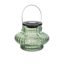 Hillside Pasture Outdoor Lamp & Lighting Ribbed Orb Solar Glass Lantern, 3 Asst