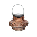 Hillside Pasture Outdoor Lamp & Lighting Ribbed Orb Solar Glass Lantern, 3 Asst
