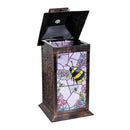 Cottage Garden Outdoor Lamps & Lighting, Glass Metal Solar Lantern, Bee, 12"H