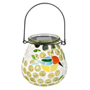 Cottage Garden Outdoor Lamp & Lighting, Mosaic Solar Lantern,Bee/Butterfly/Dragonfly,4.1"H, 3 Asst