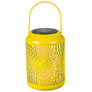 Cottage Garden Outdoor Lamps & Lighting, Metal Flower Solar Lantern, 6.8"H, 2 Asst