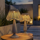 VivaStyle Solar Lantern, Faux Wicker Lamp with Metal Base, 13"H, Asst of 2