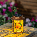 Cottage Garden Outdoor Lamps & Lighting, Glass Metal Solar Lantern, Bird, 7"H
