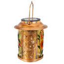 Cottage Garden Outdoor Lamps & Lighting, Glass Metal Solar Lantern, Bird, 7"H