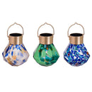 Seaside Retreat Outdoor Lamps & Lighting Solar Prism Glass Lantern,4.72"H, 3 Asst