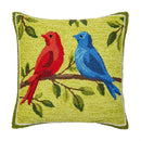 Songbird Branch Indoor/Outdoor Hooked Pillow 18"x18"