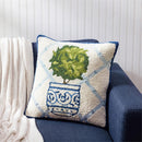 Topiary Indoor/Outdoor Hooked Pillow 18"x18"