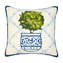 Topiary Indoor/Outdoor Hooked Pillow 18"x18"