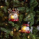 Heartfelt Cheer Ornament Resin Christmas Character with Lit Nose, 4", Asst of 2