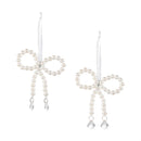 Pearl & Pine Ornament Pearl and Crystal Bow, Asst of 2, 5"H