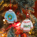 Heartfelt Cheer Ornament Resin Christmas Sweater, 3.5", Asst of 2