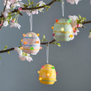 Hop Into Spring Hanging Decor LED Ceramic Egg, Asst of 3