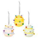 Hop Into Spring Hanging Decor LED Ceramic Egg, Asst of 3