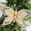 Cottage Garden Tree Clip, Metallic Butterfly, 8"L, Asst of 2, Backer Card