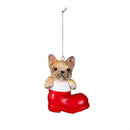 Heartfelt Cheer Pet Ornament Resin Dog in Stocking, Asst of 6, 4"