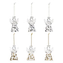 Nativity Ornament Glass Angel, 5.5", Set of 6