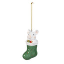 Twas the Night Ornament Resin Mouse in Stocking, 4"H, Asst of 2