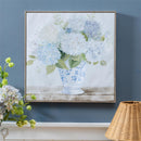 Cottage Garden Indoor Wall Decor, Hydrangeas in Blue and White Vase Canvas, 24"Lx24"H
