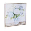 Cottage Garden Indoor Wall Decor, Hydrangeas in Blue and White Vase Canvas, 24"Lx24"H