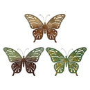 VivaStyle Wall Decor, Metal, Butterfly Lasercut, Asst of 3