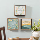 Simple Blessings Indoor Wall Decor, Floral Sentiment Canvas with Wood Frame, 10"Lx10"H, Asst of 3