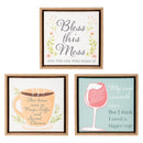 Simple Blessings Indoor Wall Decor, Sentiment Canvas with Wood Frame, 10"Lx10"H, Asst of 3