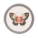 Cottage Garden Indoor Wall Decor, Butterfly Needlepoint with Beaded Frame, 12"D, Asst of 2