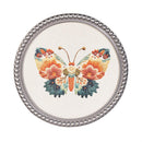 Cottage Garden Indoor Wall Decor, Butterfly Needlepoint with Beaded Frame, 12"D, Asst of 2