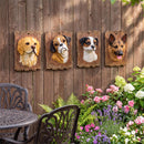 Hillside Pasture Outdoor Wall Decor Resin Dog, 6.8" x 9.2", Asst of 4