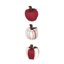 Fabric Apple Table Décor, 3 Asst, 3 of each, 9 Pieces Total in Wooden Tray