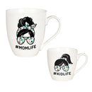 Mommy and Me Ceramic Cup Gift Set, 17 oz. & 7 oz,  Mom Life/Kid Life