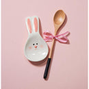 Hop Into Spring Kitchen Gift Set Ceramic Bunny Spoon Rest with Wooden Spoon, Set of 2, CDU