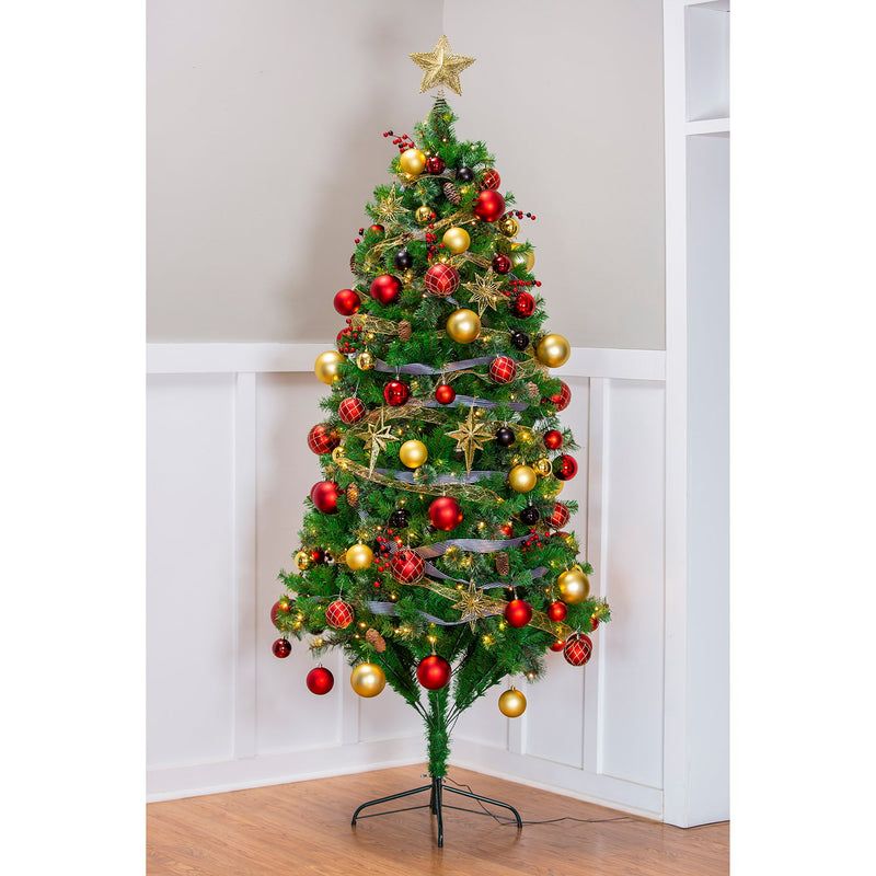 Evergreen Holiday Decorations,7.5' Tree with 250 LED Lights and 140 Ornaments and Storage Bag, Holiday Traditions,40x40x88.5 Inches
