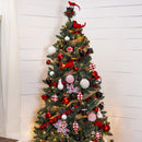 7.5' Tree with 250 LED Lights and 140 Ornaments and Storage Bag, Classic Cardinal