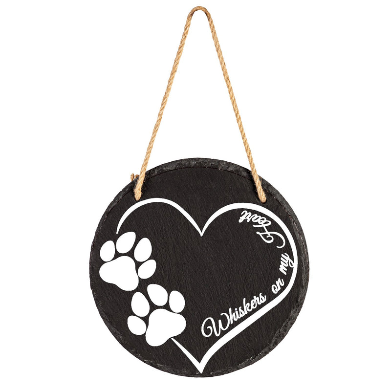 8" Round Slate Pet Memorial Signs, Asst of 3,p4613