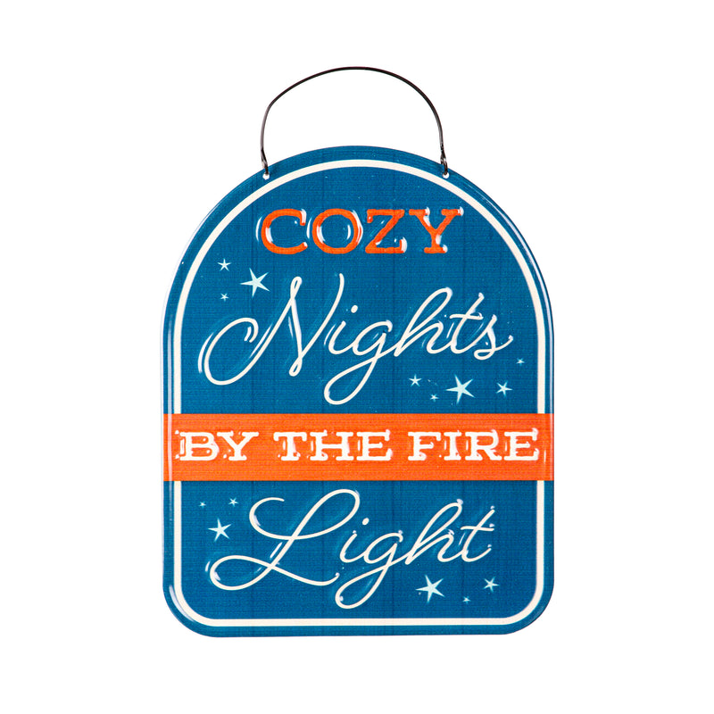 Printed Metal Hanging Firepit Nights Sign,p4664