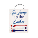 Printed Metal Hanging Blue Lake & Lodge Sign