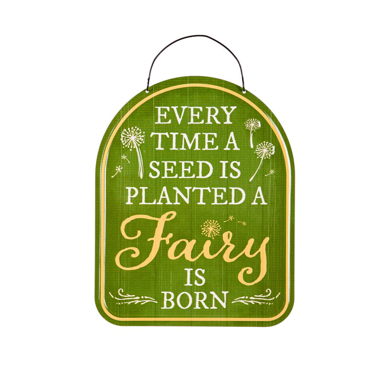 Printed Metal Hanging Fairy Garden Sign Program, Set of 4,p4691