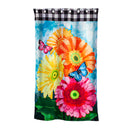 Suede Outdoor Curtain Set of 2, Gerbera Daisy,  52 x 84"