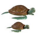 Glass Reinforced Cement Statuary, Green Turtle Set of 2
