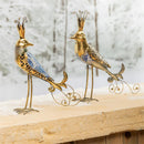 12.75" Decorative Metal Bird Statuary, 2 Asst