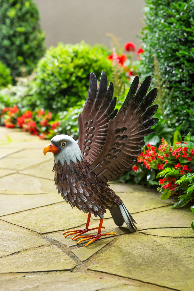 Evergreen Statuary,Metal Eagle Spreading Wings Statue,16.53x12.2x16.14 Inches