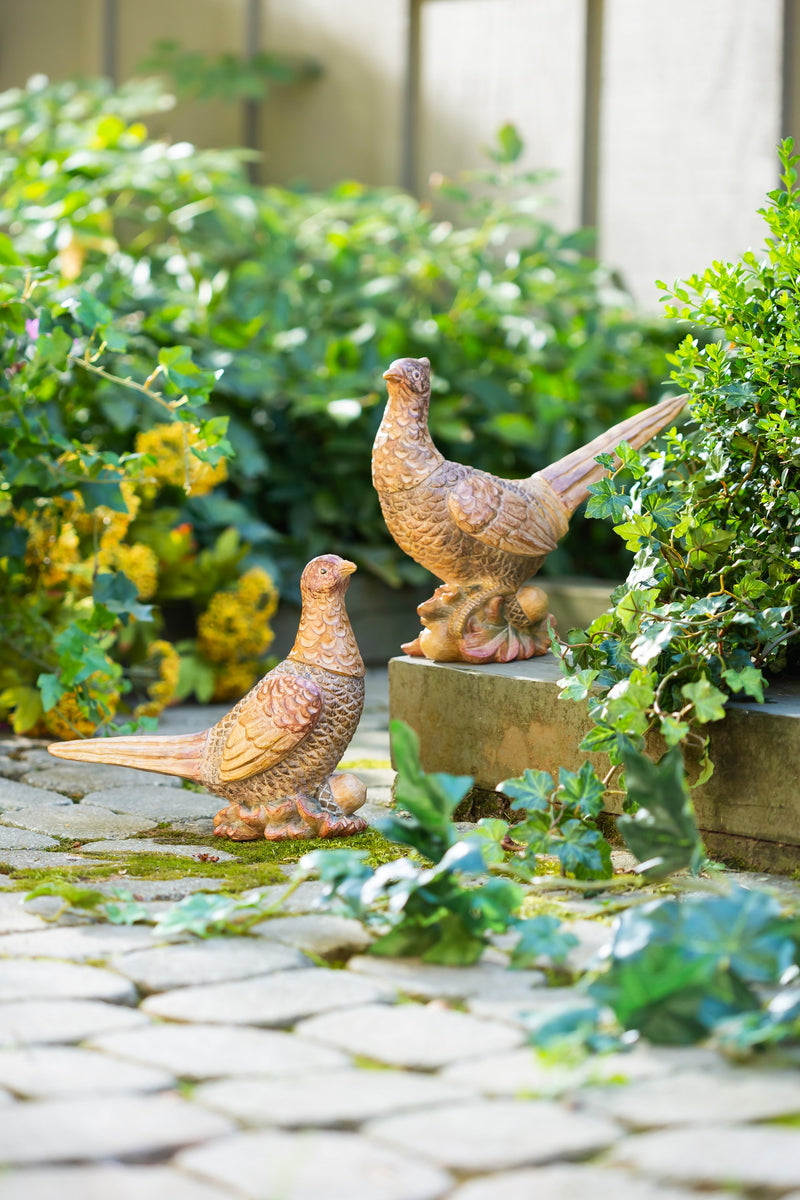 Polyresin Pheasant Statuary Set of 2,phc295