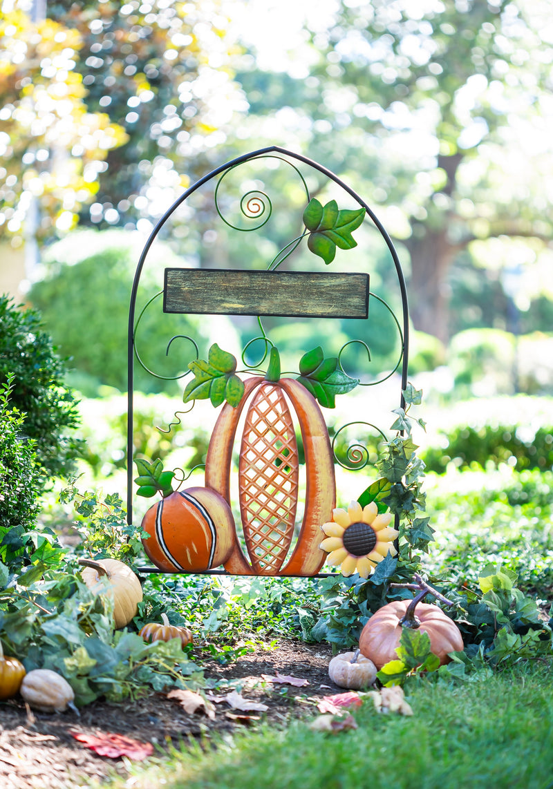 Evergreen Landscaping Details,Metal Pumpkin Trellis,1.5x20x41.75 Inches