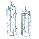 Set of 2 Metal Butterfly Obelisk with Verdigris Finishing