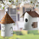 Wooden/Iron Hanging Bird House with Round Top