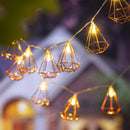 Battery Operated Metal String Lights, Hexagon Shape Hexagon